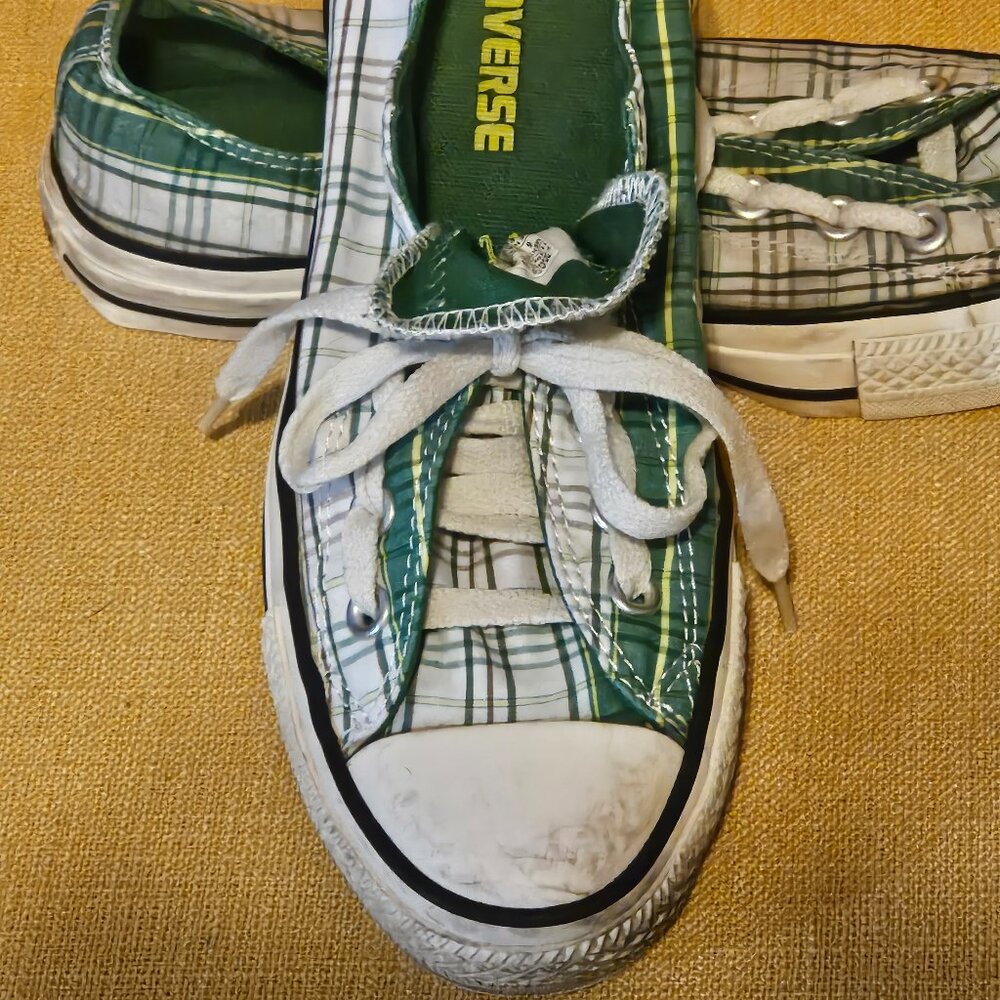 Green, White & Yellow Plaid Chuck Taylor All Star Converse